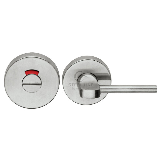 Steel Line Door Furniture Satin Stainless Steel / No / Easy Turn & Release Steel Line Disabled Turn & Release for Bathroom Doors Satin Chrome
