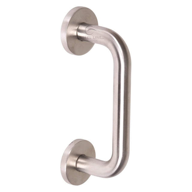 Steel Line Door Furniture Satin Stainless Steel / Pull Handles (Bolt Through) Steel Line Door Pull Handle Bolt Fix 225mm Satin Stainless Steel finish