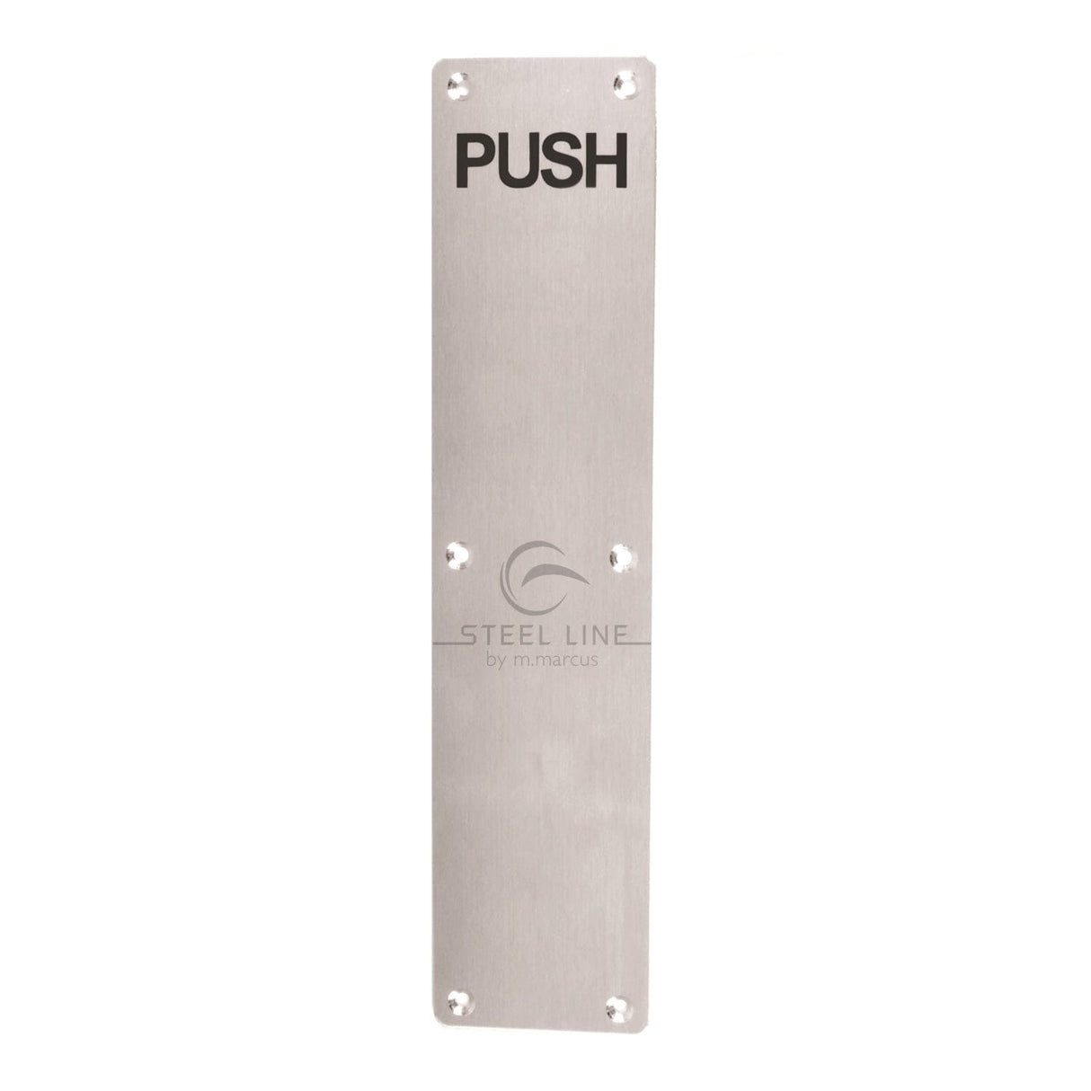 Steel Line Door Furniture Satin Stainless Steel / Finger Plates Steel Line Fingerplate Engraved 'Push' Satin Stainless Steel finish