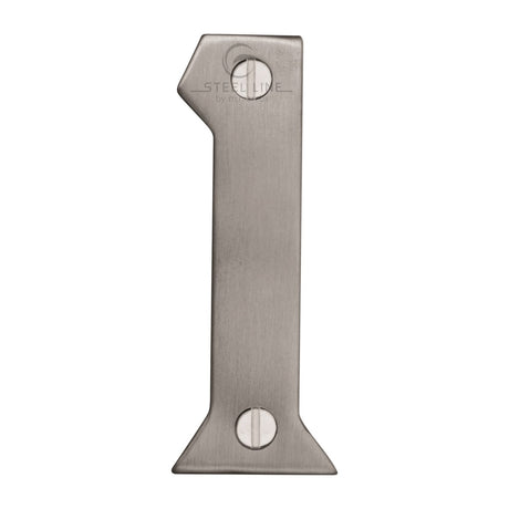 Steel Line Door Furniture Satin Stainless Steel / Numerals / 1 Steel Line Numeral 1 - 3 Steel Line