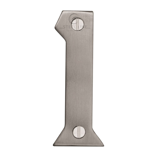 Steel Line Door Furniture Satin Stainless Steel / Numerals / 1 Steel Line Numeral 1 - 3 Steel Line