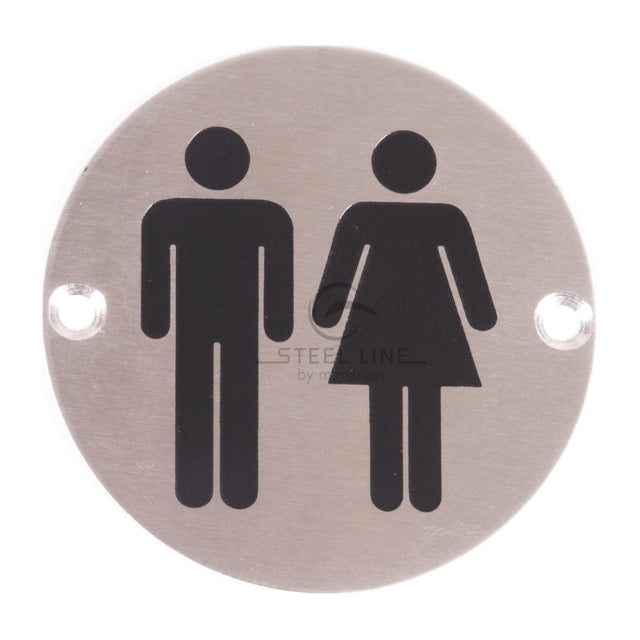 Steel Line Door Furniture Satin Stainless Steel / Signs Steel Line Unisex Symbol Satin Stainless Steel finish