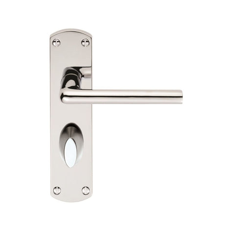 This is an image of a Serozzetta - Uno Lever on WC Backplate - Polished Chrome that is availble to order from Trade Door Handles in Kendal.