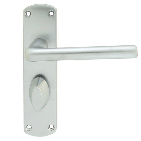 This is an image of a Serozzetta - Uno Lever on WC Backplate - Satin Chrome that is availble to order from Trade Door Handles in Kendal.