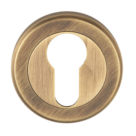 This is an image of a Serozzetta - Euro Profile Escutcheon - Antique Brass that is availble to order from Trade Door Handles in Kendal.