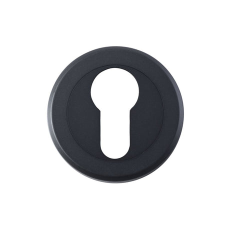 This is an image of a Serozzetta - Euro Profile Escutcheon - Matt Black that is availble to order from Trade Door Handles in Kendal.