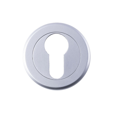 This is an image of a Serozzetta - Euro Profile Escutcheon - Satin Chrome that is availble to order from Trade Door Handles in Kendal.
