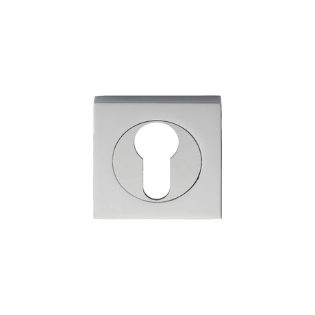 This is an image of a Serozzetta - Square Euro Profile Escutcheon - Polished Chrome that is availble to order from Trade Door Handles in Kendal.