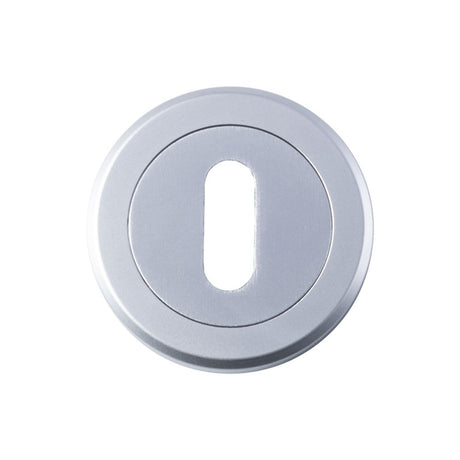 This is an image of a Serozzetta - Standard Profile Escutcheon - Satin Chrome that is availble to order from Trade Door Handles in Kendal.