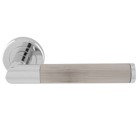 This is an image of a Serozzetta - Serozzetta Trend Lines Lever On rose Polish Chrome / Duel FInish - that is availble to order from Trade Door Handles in Kendal.