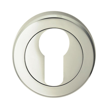 This is an image of a Serozzetta - Euro Profile Escutcheon - Polished Nickel that is availble to order from Trade Door Handles in Kendal.