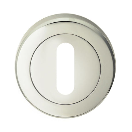 This is an image of a Serozzetta - Standard Lock Profile Escutcheon - Polished Nickel that is availble to order from Trade Door Handles in Kendal.