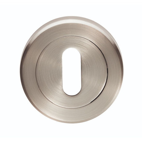This is an image of a Serozzetta - Standard Lock Profile Escutcheon Satin Nickel - Satin Nickel that is availble to order from Trade Door Handles in Kendal.