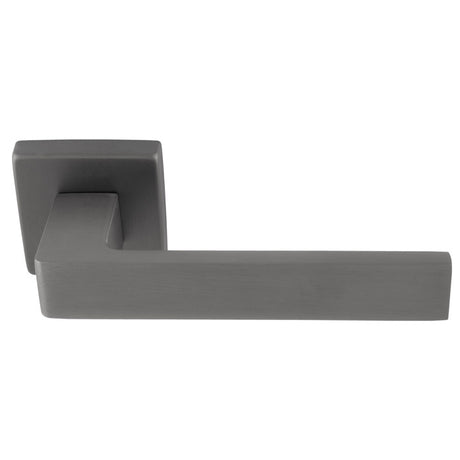 This is an image of a Manital - Techna Lever on Square Rose - Anthracite tc5ant that is availble to order from Trade Door Handles in Kendal.