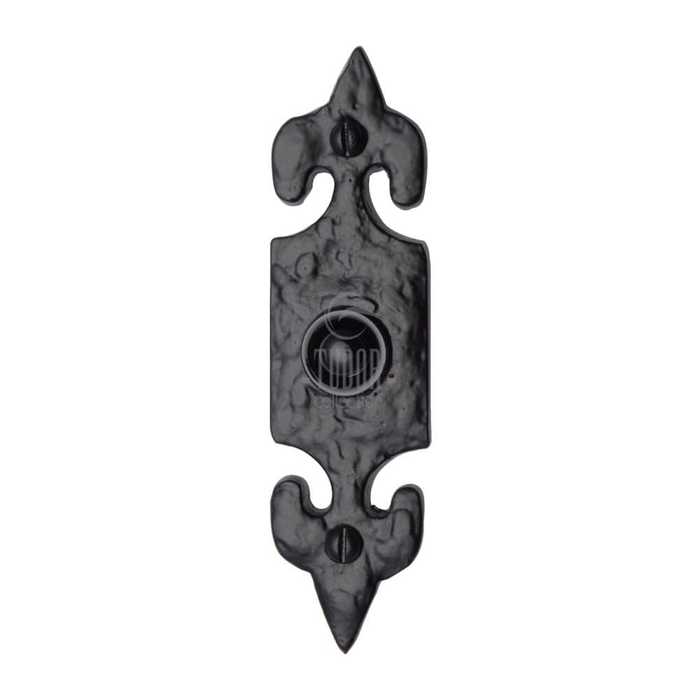 The Tudor Collection Door Furniture Antique Black / Fleur de lys Bell Push The Tudor Collection - Bell Push Black Iron