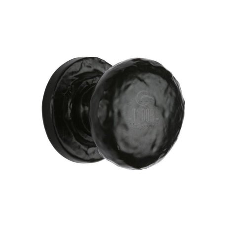 The Tudor Collection Cabinet Hardware Antique Black / Cabinet Knobs / 32mm Dia. The Tudor Collection - Cabinet Knob Rustic Round Design 32mm Black Iron