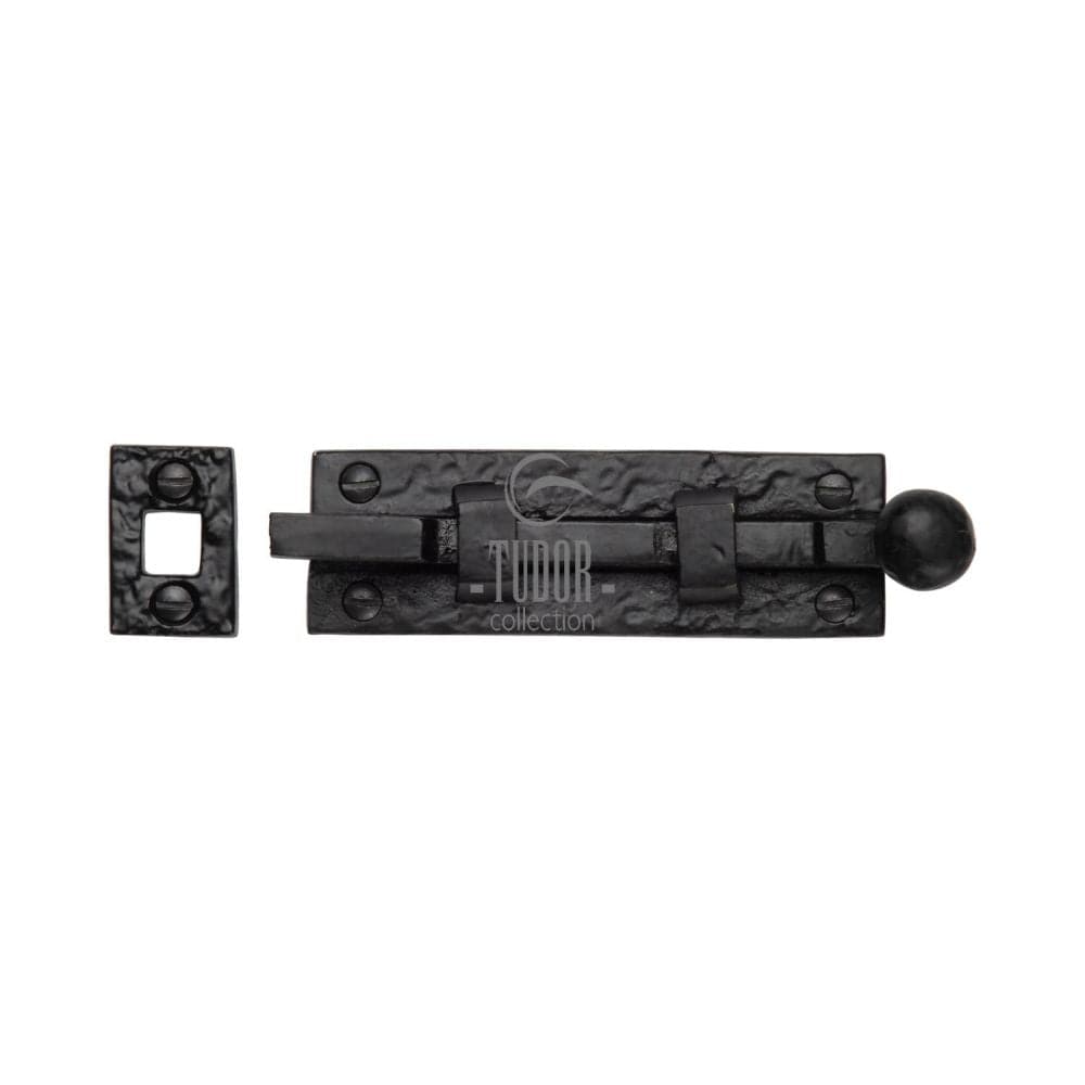 The Tudor Collection Accessories Antique Black / Cranked Surface Bolts / 75mm / 3" The Tudor Collection - Door Bolt Necked 3" Black Iron