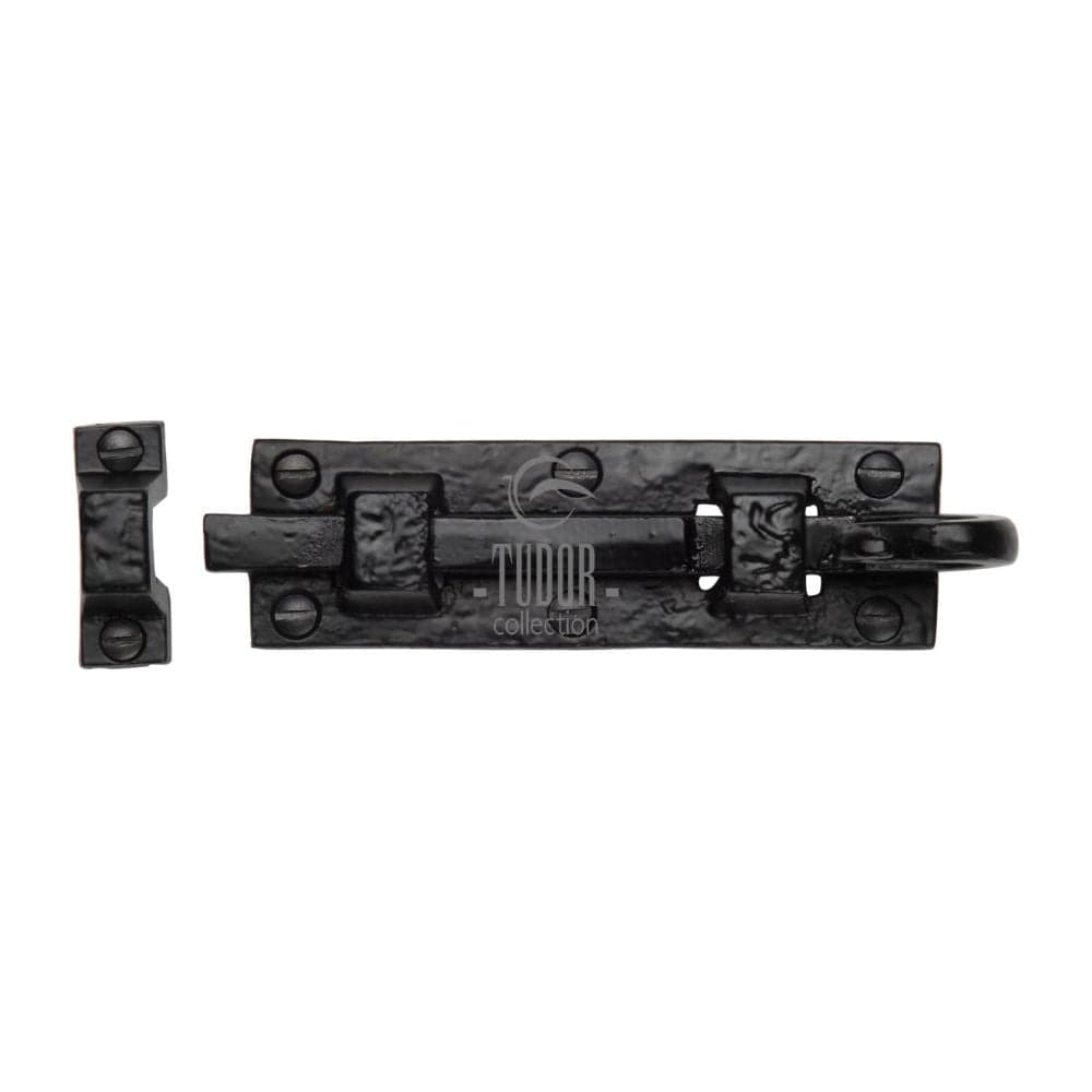 The Tudor Collection Accessories Antique Black / Straight Surface Bolts / 100mm / 4" The Tudor Collection - Door Bolt Straight 4" Black Iron