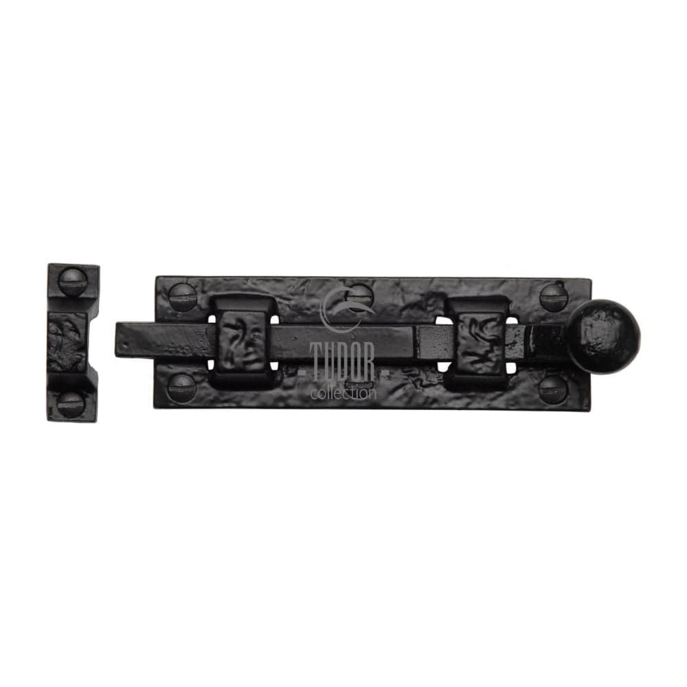 The Tudor Collection Accessories Antique Black / Straight Surface Bolts / 100mm / 4" The Tudor Collection - Door Bolt Straight 4" Black Iron