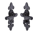 The Tudor Collection Door Furniture Antique Black / Bathroom Lock Handles The Tudor Collection - Door Handle for Bathroom Fleur de Lys Design Black Iron