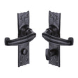 The Tudor Collection Door Furniture Antique Black / Bathroom Lock Handles The Tudor Collection - Door Handle for Bathroom Wellington Design Black Iron