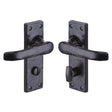 The Tudor Collection Door Furniture Antique Black / Bathroom Lock Handles The Tudor Collection - Door Handle for Bathroom Windsor Design Black Iron