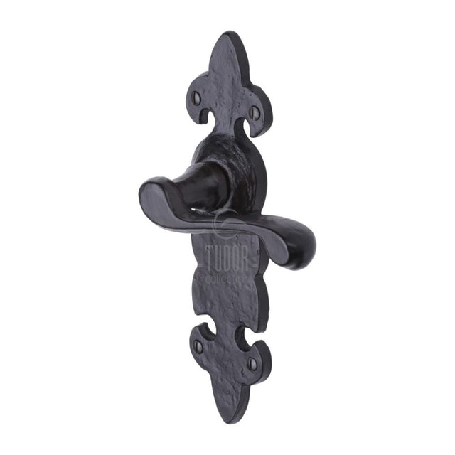 The Tudor Collection Door Furniture Antique Black / Latch Handles The Tudor Collection - Door Handle Lever Latch Fleur de Lys Design Black Iron