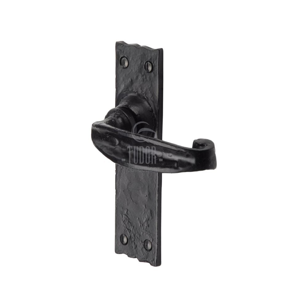 The Tudor Collection Door Furniture Antique Black / Latch Handles The Tudor Collection - Door Handle Lever Latch Wellington Design Black Iron