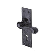 The Tudor Collection Door Furniture Antique Black / Std. Lock Handles The Tudor Collection - Door Handle Lever Lock Shropshire Design Black Iron