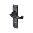 The Tudor Collection Door Furniture Antique Black / Std. Lock Handles The Tudor Collection - Door Handle Lever Lock Wellington Design Black Iron