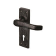 The Tudor Collection Door Furniture Antique Black / Std. Lock Handles The Tudor Collection - Door Handle Lever Lock Windsor Design Black Iron