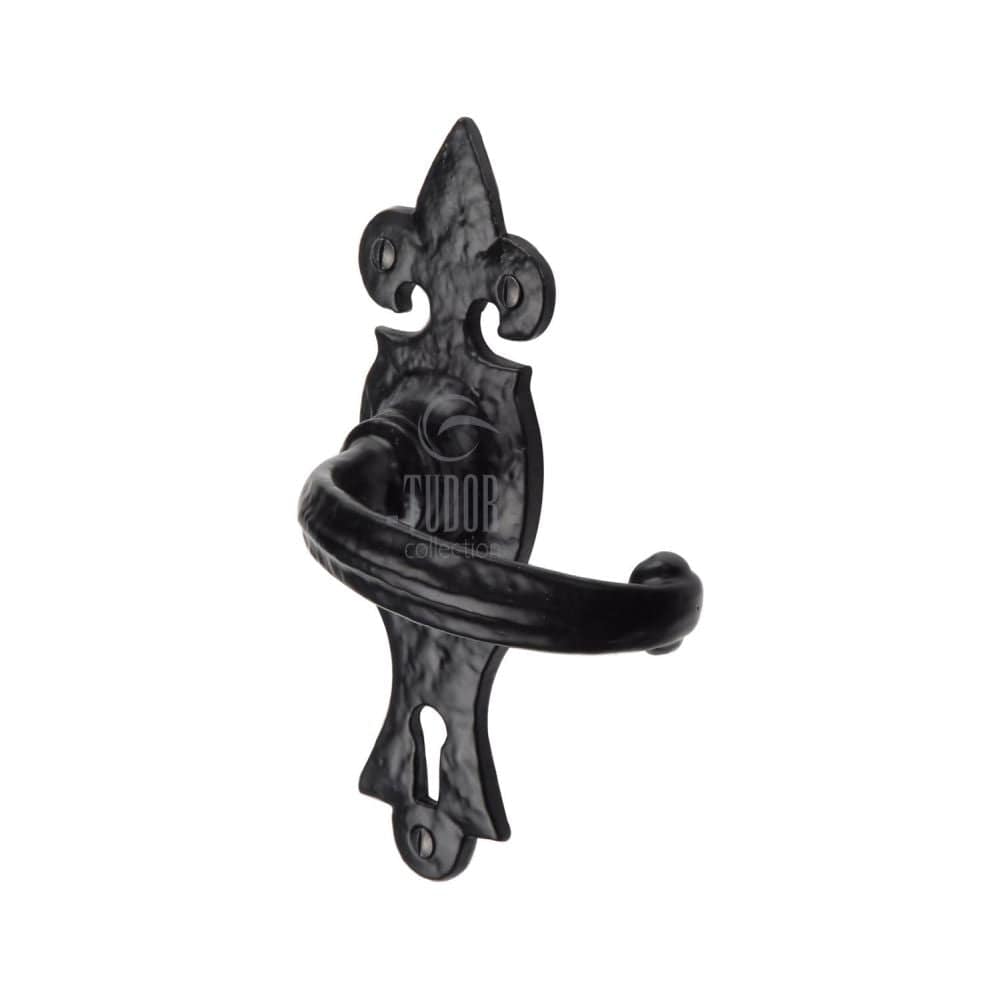 The Tudor Collection Door Furniture Antique Black / Std. Lock Handles The Tudor Collection - Door Handle Lever Lock Wroxeter Design Black Iron
