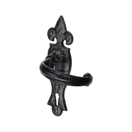 The Tudor Collection Door Furniture Antique Black / Std. Lock Handles The Tudor Collection - Door Handle Lever Lock Wroxeter Design Black Iron