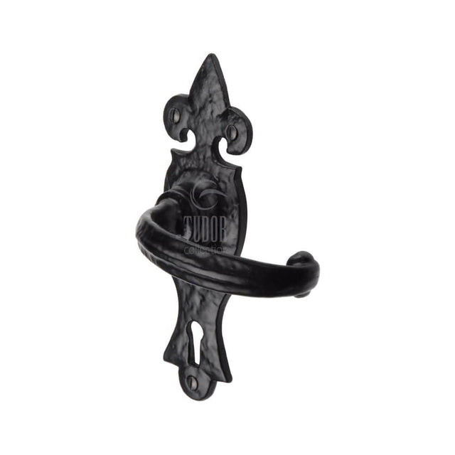 The Tudor Collection Door Furniture Antique Black / Std. Lock Handles The Tudor Collection - Door Handle Lever Lock Wroxeter Design Black Iron