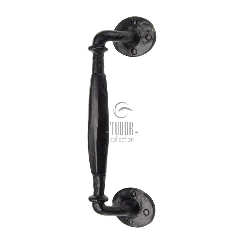 The Tudor Collection Door Furniture Antique Black / Pull Handles (Face Fix) The Tudor Collection - Door Pull Handle Offset Black Iron