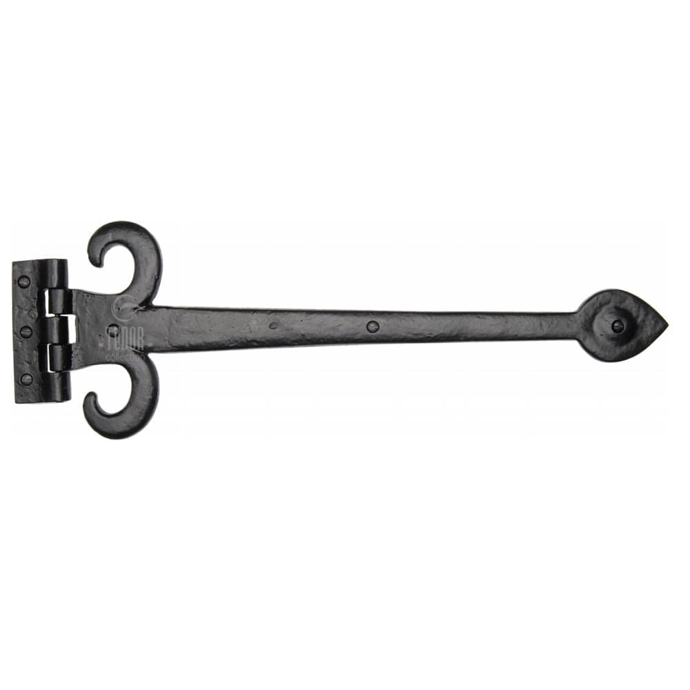 The Tudor Collection Hinges Antique Black / Tee Hinges / 18" (457mm) The Tudor Collection - Fleur de Lys Hinge 18" Black Iron