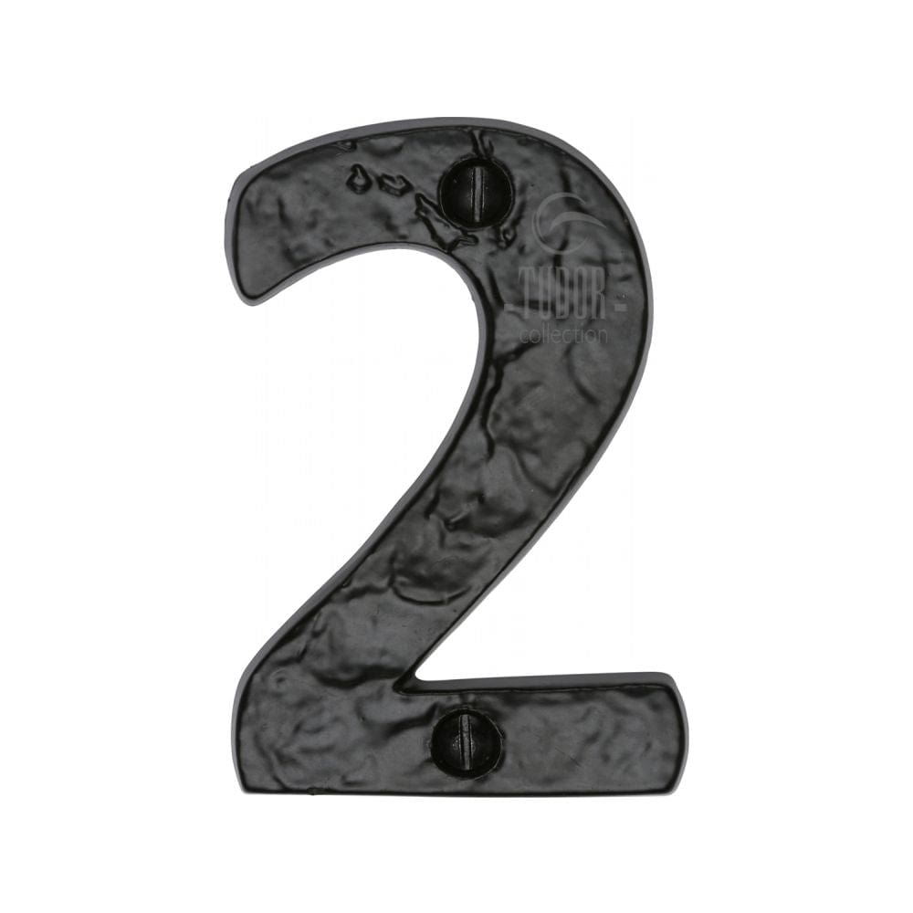 The Tudor Collection Door Furniture Antique Black / Numerals / 2 The Tudor Collection - Numeral 2 - 3" Black Iron