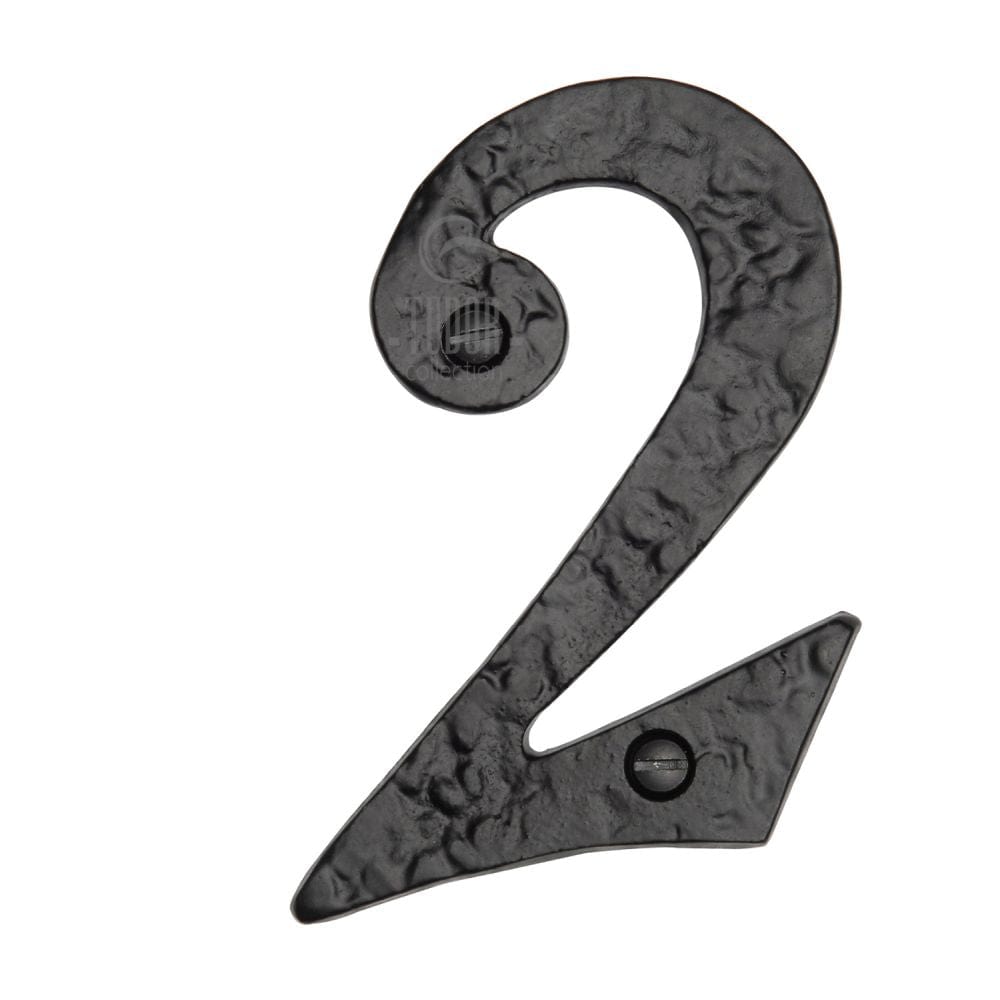 The Tudor Collection Door Furniture Antique Black / Numerals / 2 The Tudor Collection - Numeral 2 - 4" Black Iron