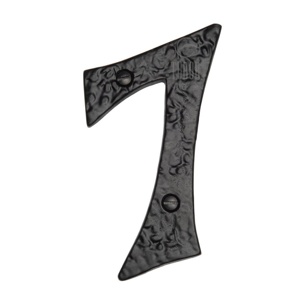 The Tudor Collection Door Furniture Antique Black / Numerals / 7 The Tudor Collection - Numeral 7 - 4" Black Iron