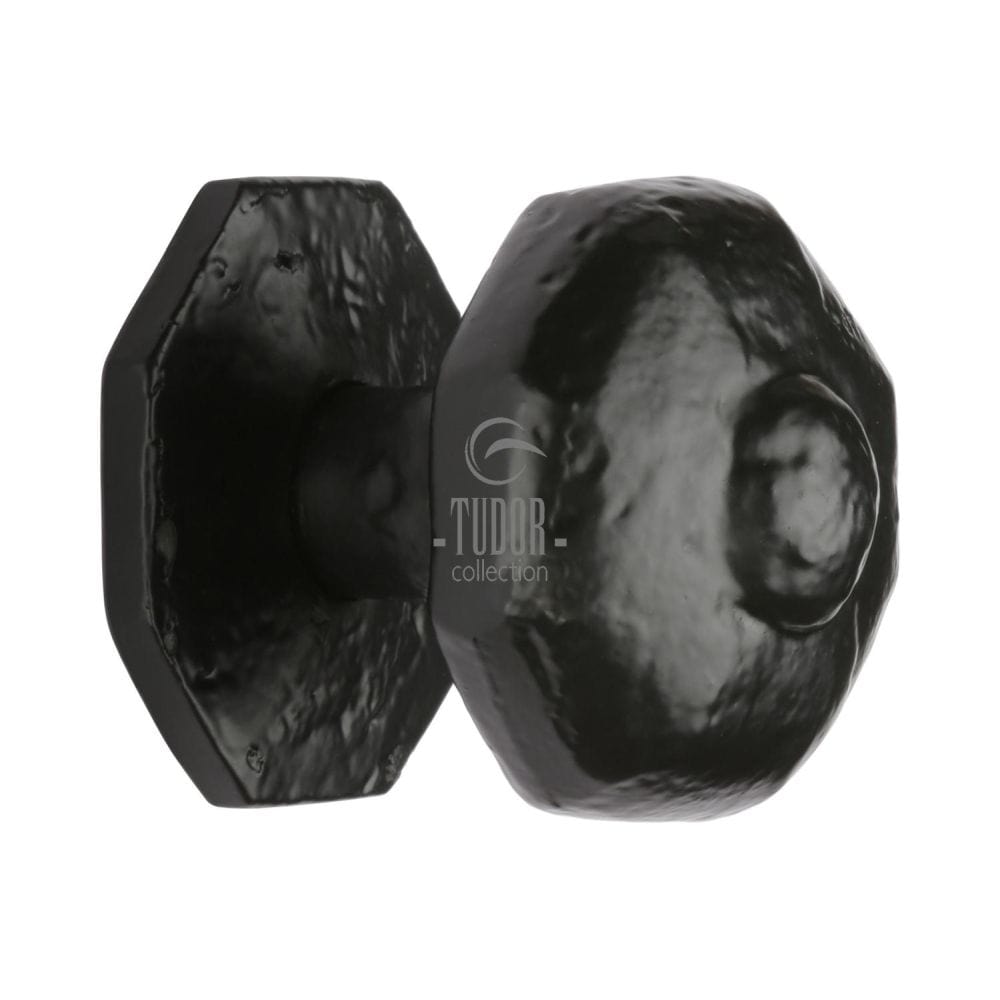 The Tudor Collection Door Furniture Antique Black / Octagonal Centre Door Knob The Tudor Collection - Octagon Centre Door Knob Black Iron