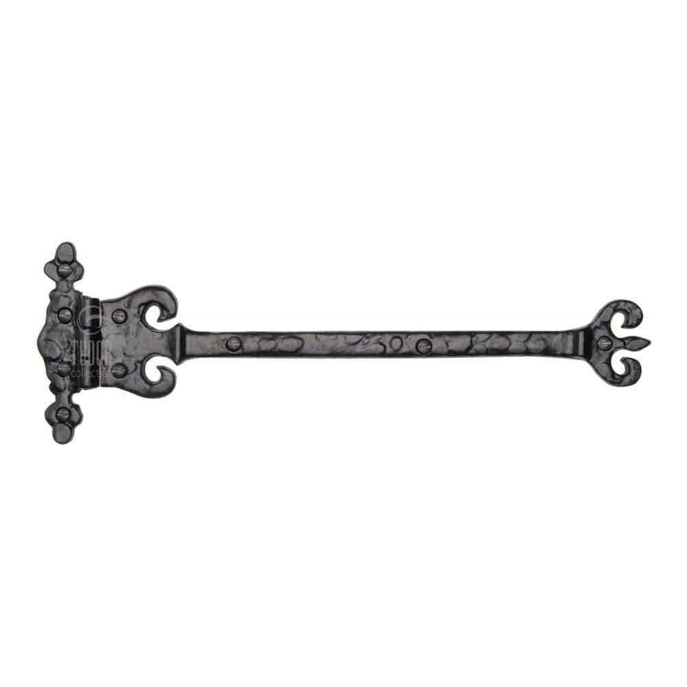 The Tudor Collection Hinges Antique Black / Tee Hinges / 12" (304mm) The Tudor Collection - Ornate Coronate Hinge Black Iron 307mm