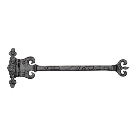 The Tudor Collection Hinges Antique Black / Tee Hinges / 12" (304mm) The Tudor Collection - Ornate Coronate Hinge Black Iron 307mm