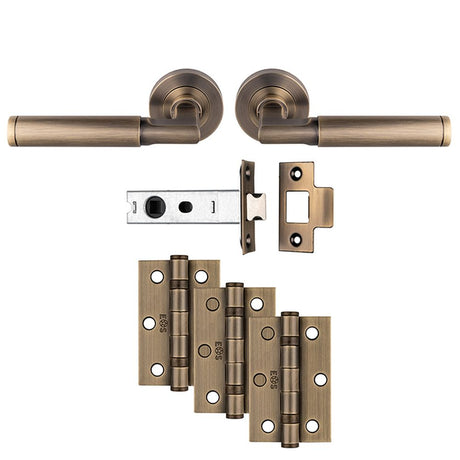 This is an image of a Carlisle Brass - Belas Latch Pack - Ultimate Door Pack - Antique Brass that is availble to order from Trade Door Handles in Kendal.