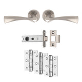 This is an image of a Carlisle Brass - Sintra Latch Pack - Ultimate Door Pack - Satin Nickel that is availble to order from Trade Door Handles in Kendal.