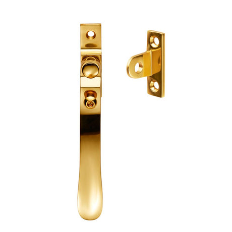 This is an image of a Carlisle Brass - Locking Casement Fastener - Polished Brass that is availble to order from Trade Door Handles in Kendal.