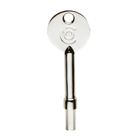 This is an image of a Carlisle Brass - Key to suit Window fittings - Polished Chrome  that is availble to order from Trade Door Handles in Kendal.