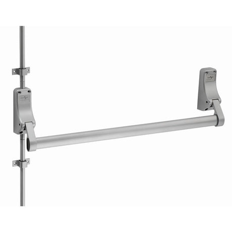 This is an image of a Eurospec - Pushbar Panic Bolt - Silver that is availble to order from Trade Door Handles in Kendal.