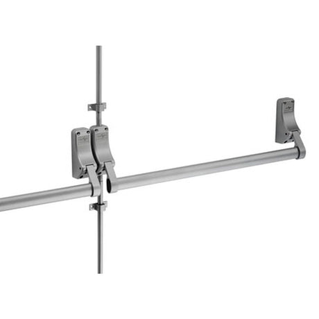This is an image of a Eurospec - Rebated Double Door Push Bar Panic Bolt/Latch Set  that is availble to order from Trade Door Handles in Kendal.