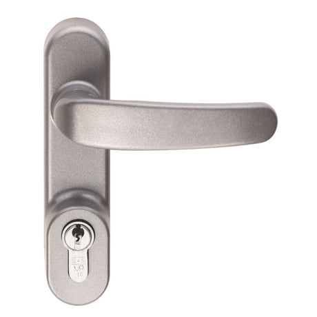This is an image of a Eurospec - Narrow Style External Locking Attachment - Silver  that is availble to order from Trade Door Handles in Kendal.