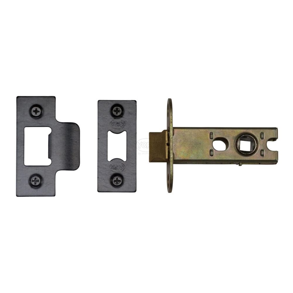 York Security Locks & Latches Matt Black / Tubular Mortice Latch / 2.5" / 65mm York - Architectural Tubular Latch 2 1/2" Black Enamel Finish